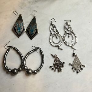 Silver Tone Dangle Earrings